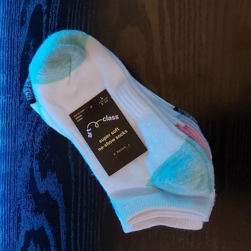 Girls super soft no show socks 6 pairs | Art Class | Shoe size 3-10